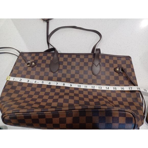 Daisy Rose Tote Bag with Wallet Brown Checkered PU Vegan Leather New - Picture 10 of 10